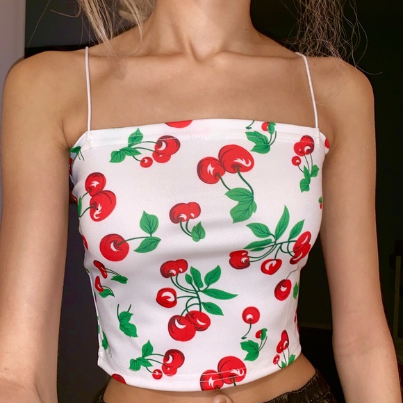 π New Cherry Spaghetti Strap Tube Top π - Picture 1 of 3